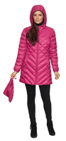 Womens Pink Feather Down Ultra Light Quilted Coat db724